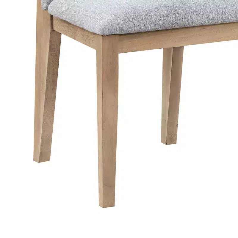 Chaises de salle à manger en bois moderne tapissées de lin (lot de 2)