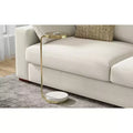Table d'appoint en métal de style moderne et contemporain, blanc/doré