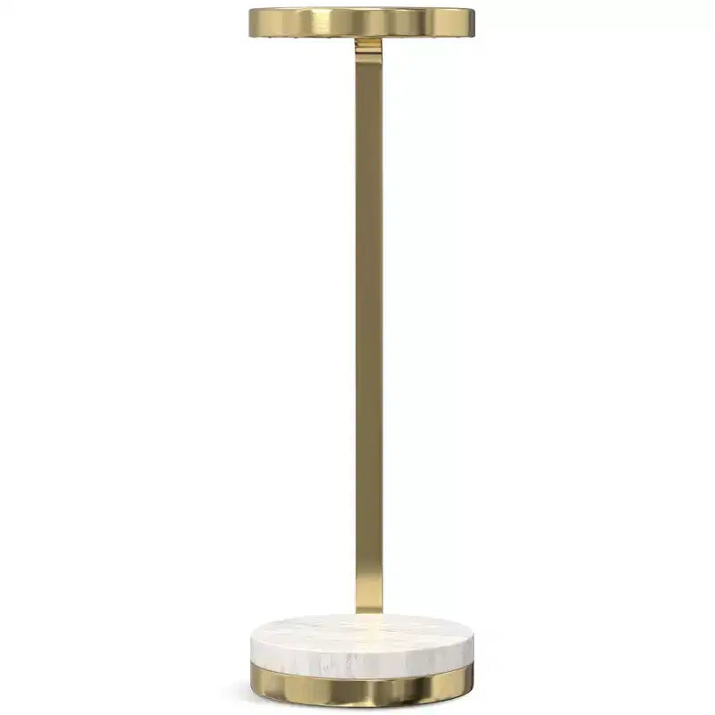 Table d'appoint en métal de style moderne et contemporain, blanc/doré