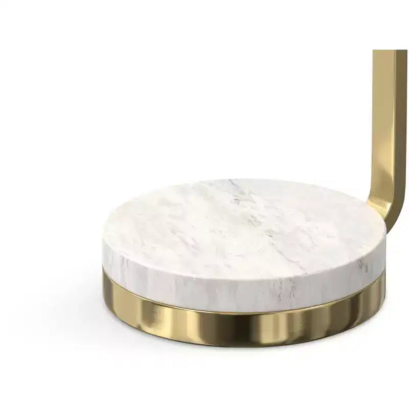 Table d'appoint en métal de style moderne et contemporain, blanc/doré