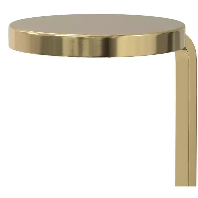 Table d'appoint en métal de style moderne et contemporain, blanc/doré