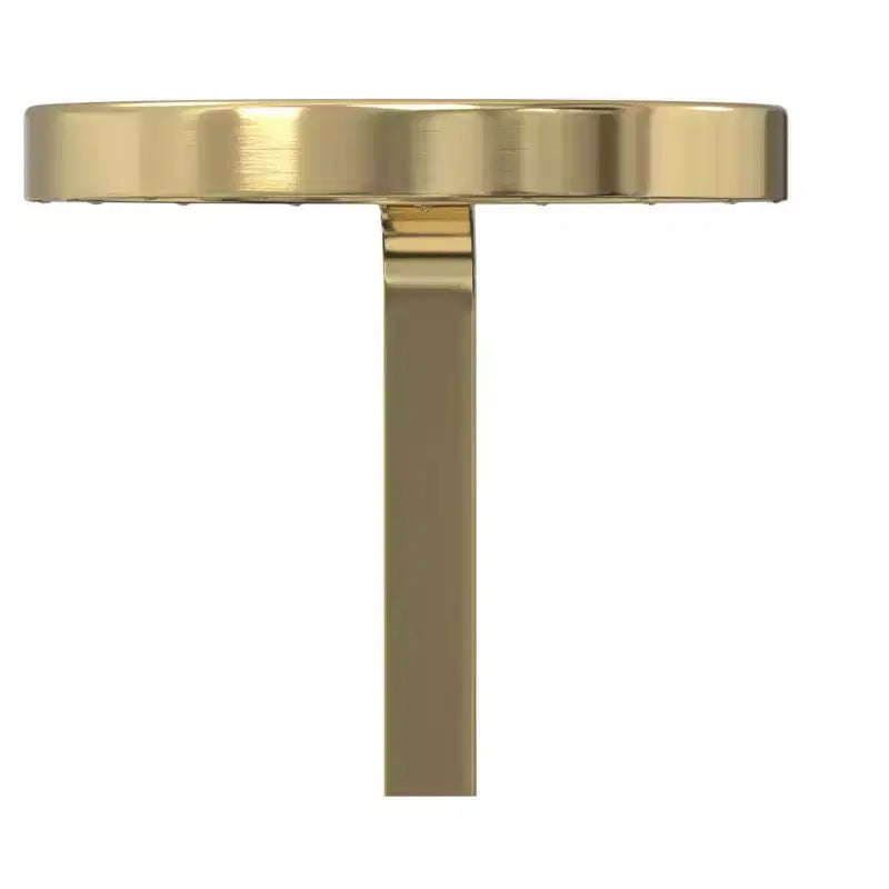 Table d'appoint en métal de style moderne et contemporain, blanc/doré