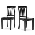 Ora Maison Solid Wood Dining Chair Modern Farmhouse Slat Back Side Chair with Contoured Seat, Set of 2