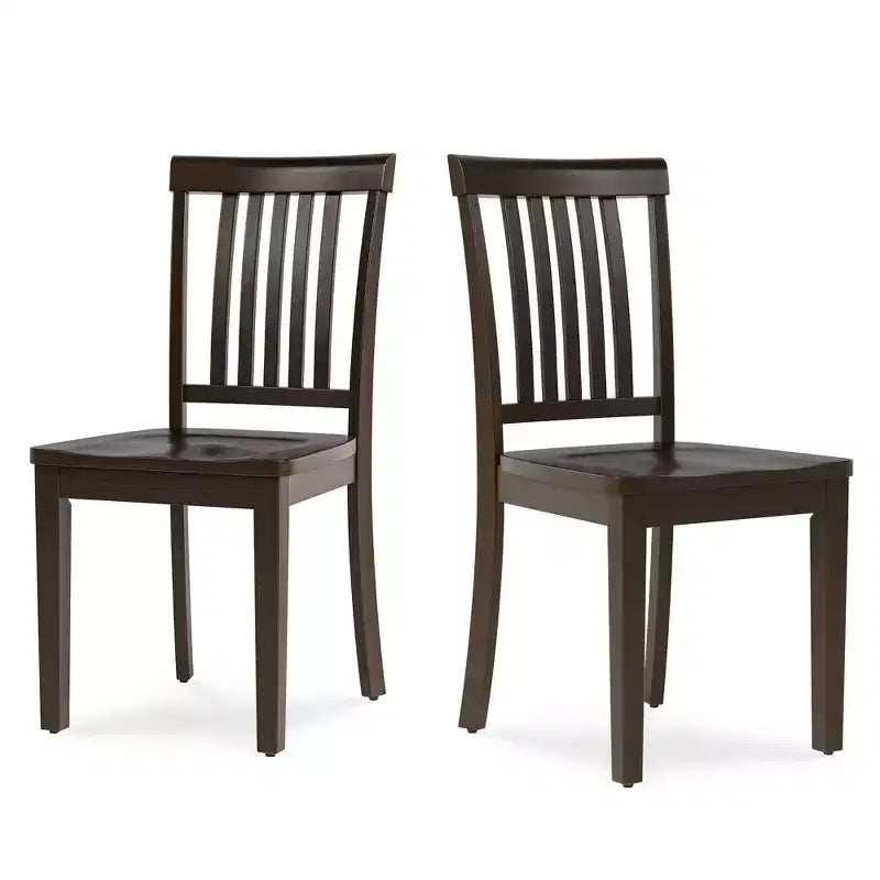 Chaise de salle à manger en bois massif, style ferme moderne, dossier à lattes