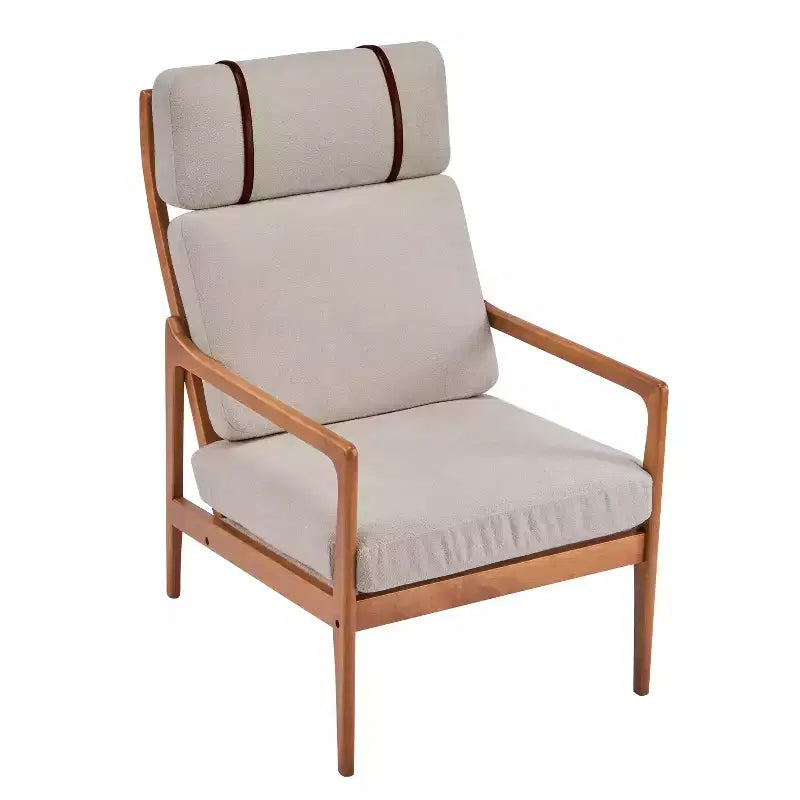 Fauteuil d'appoint moderne du milieu du siècle avec cadre en bois massif