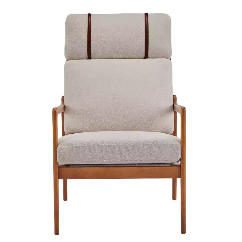Fauteuil d'appoint moderne du milieu du siècle avec cadre en bois massif