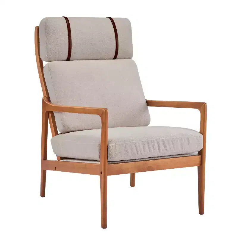 Fauteuil d'appoint moderne du milieu du siècle avec cadre en bois massif