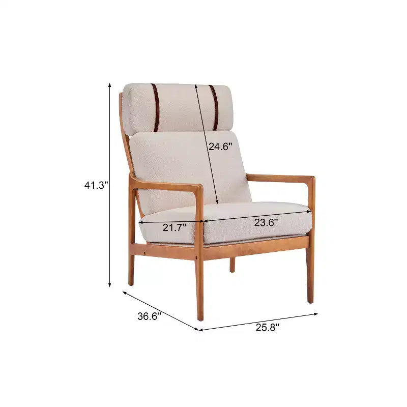 Fauteuil d'appoint moderne du milieu du siècle avec cadre en bois massif