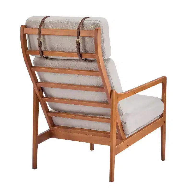 Fauteuil d'appoint moderne du milieu du siècle avec cadre en bois massif