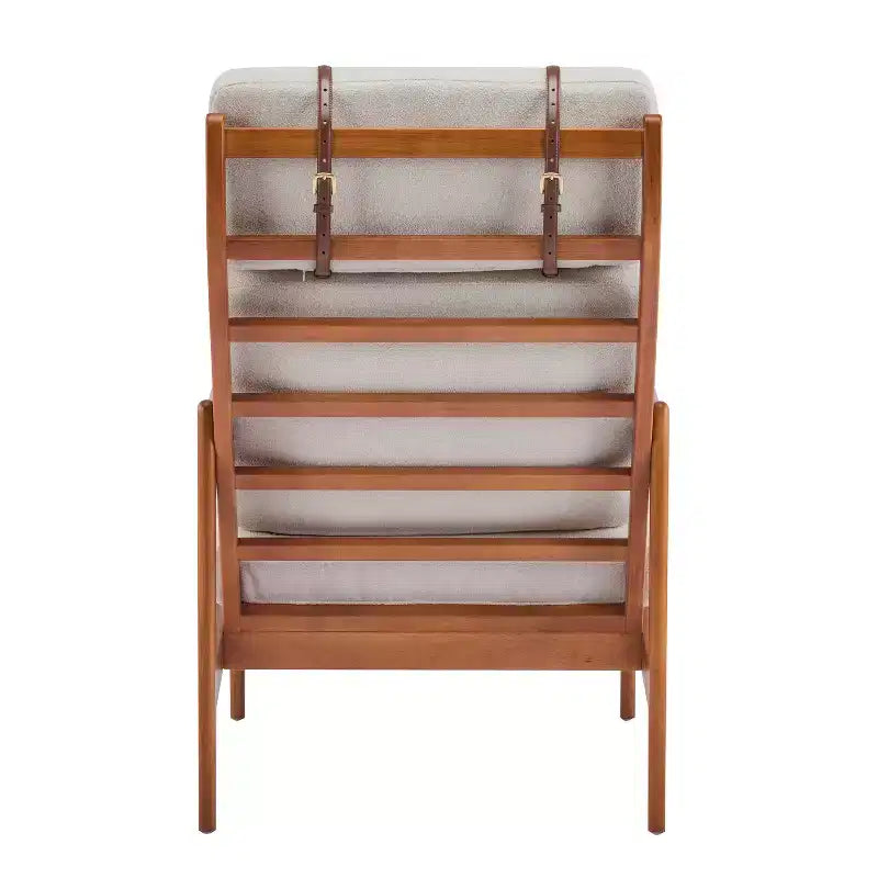 Fauteuil d'appoint moderne du milieu du siècle avec cadre en bois massif