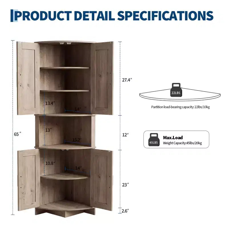 Armoire d'angle pour la cuisine, Meuble de rangement d'angle