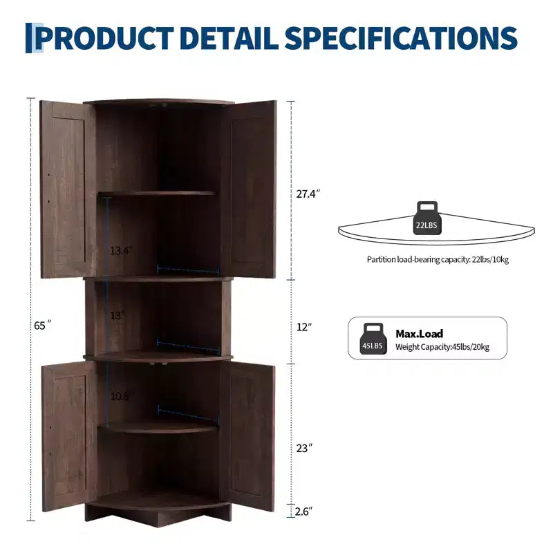 Armoire d'angle pour la cuisine, Meuble de rangement d'angle
