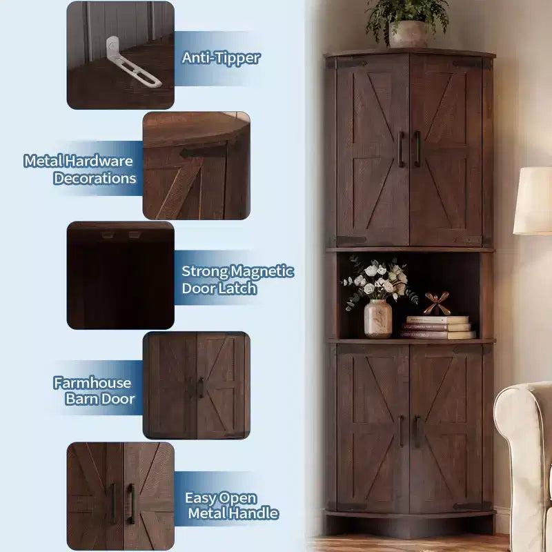 Armoire d'angle pour la cuisine, Meuble de rangement d'angle