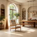 Fauteuil d'appoint moderne du milieu du siècle avec cadre en bois massif